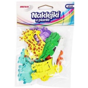 Naklejki z mikrogumy Brewis Dżungla, 36szt